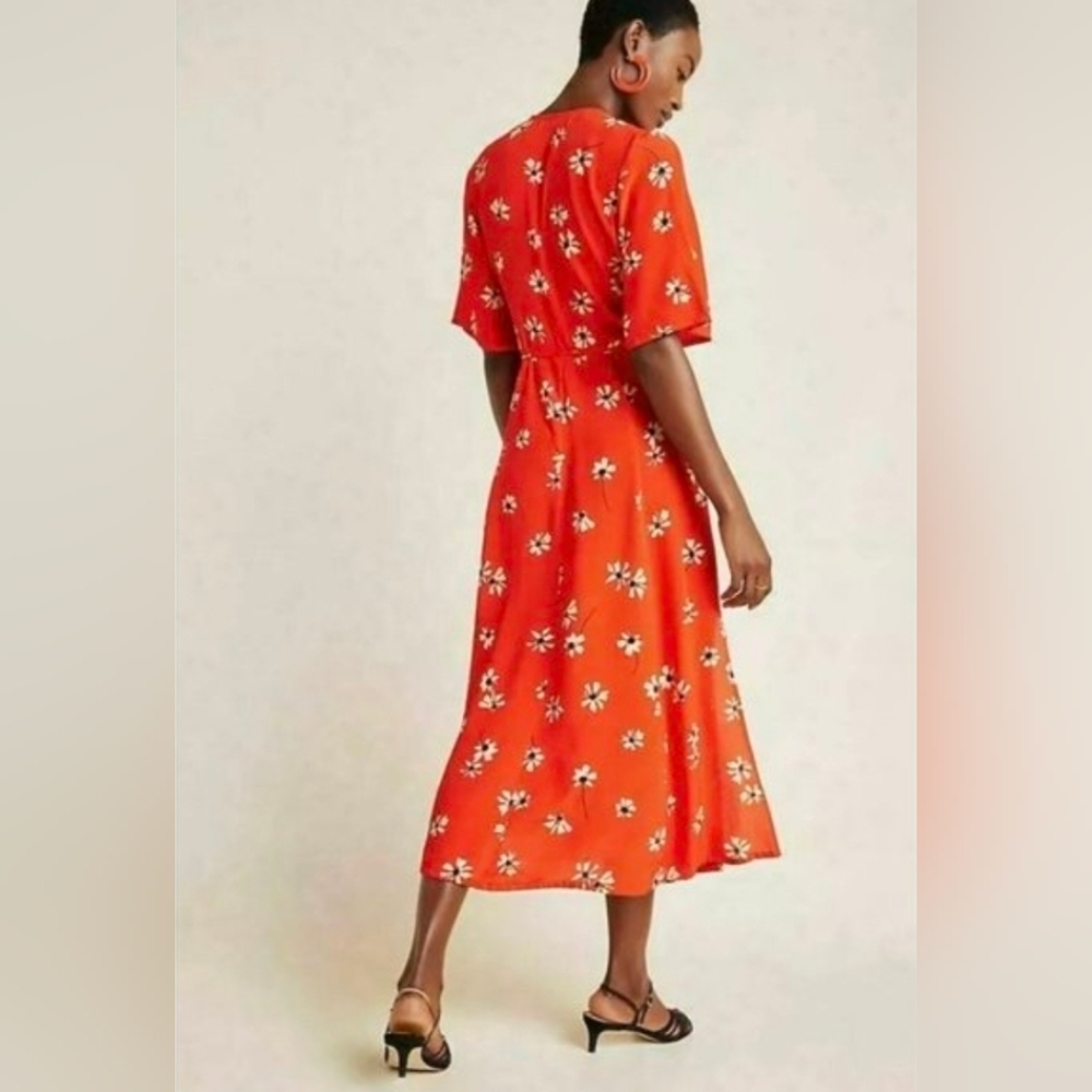 ❤️ NWOT! FAITHFULL THE BRAND × ANTHROPOLOGIE RIVERA FLORAL WRAP MIDI DRESS, S - Picture 3 of 12